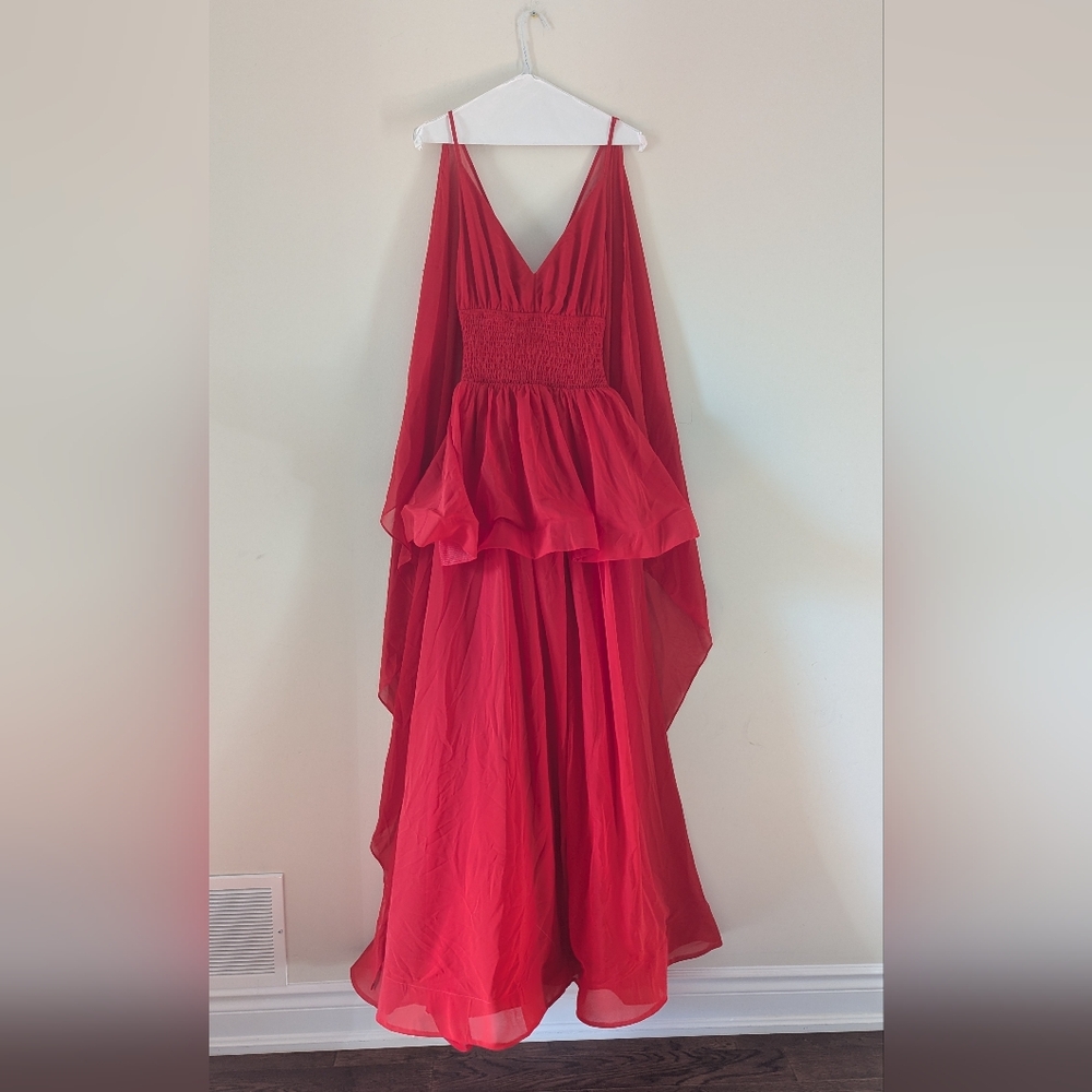 NWOT BCBG Max Azria Red Peplum Maxi Dress